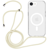 Transparentný kryt so šnúrkou a MagSafe pre iPhone 16e / 17e - krémový