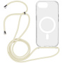 Transparentný kryt so šnúrkou a MagSafe pre iPhone 16e / 17e - krémový