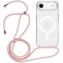 Transparentný kryt so šnúrkou a MagSafe pre iPhone Air - ružový