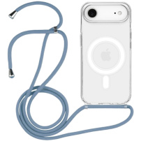 Transparentný kryt so šnúrkou a MagSafe pre iPhone Air - modrý