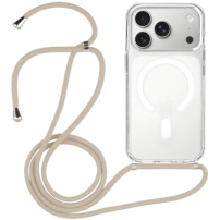 Transparentný kryt so šnúrkou a MagSafe pre iPhone 17 Pro - béžový