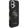 Guess Grained 4G Metal Logo kryt pre iPhone 17 - čierny