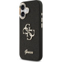 Guess Fixed Glitter 4G Metal Frame trblietavý kryt pre iPhone 17 - čierny