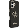 Guess Fixed Glitter 4G Metal Frame trblietavý kryt pre iPhone 17 - čierny