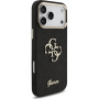 Guess Fixed Glitter 4G Metal Frame trblietavý kryt pre iPhone 17 Pro Max - čierny
