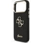 Guess Fixed Glitter 4G Metal Frame trblietavý kryt pre iPhone 17 Pro Max - čierny