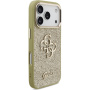 Guess Fixed Glitter 4G Metal Frame trblietavý kryt pre iPhone 17 Pro - zlatý