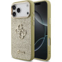 Guess Fixed Glitter 4G Metal Frame trblietavý kryt pre iPhone 17 Pro Max - zlatý