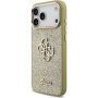 Guess Fixed Glitter 4G Metal Frame trblietavý kryt pre iPhone 17 Pro Max - zlatý
