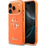 Guess IML 4G Script Metal Logo kryt pre iPhone 17 Pro Max - oranžový