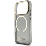 Guess IML Glitter Script Strap kryt s MagSafe a pútkom pre iPhone 17 Pro - sivý