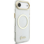 Guess IML Glitter Script Strap kryt s MagSafe a pútkom pre iPhone Air - číry
