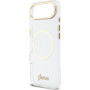Guess IML Glitter Script Strap kryt s MagSafe a pútkom pre iPhone Air - číry