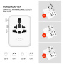 FIXED Voyager GaN univerzálny cestovný adaptér s portmi 3x USB-C / 2x USB-A a výsuvnými zástrčkami - 70W - biely