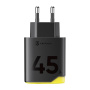 Tactical Minimi GaN rýchlonabíjací adaptér s portmi USB-C / USB-A - 45W - čierny