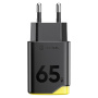 Tactical Minimi GaN rýchlonabíjací adaptér s portmi 2x USB-C / USB-A - 65W - čierny