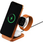 ENERGEA MagTrio 2 3v1 skladací magnetický bezdrôtový stojan pre iPhone / Apple Watch / AirPods - 25W - oranžový