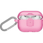 UNIQ Glase Pro Lock transparentný obal so zapínaním a karabínou pre AirPods Pro 3 - ružový