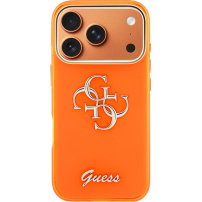 Guess IML 4G Script Metal Logo kryt pre iPhone 17 Pro - oranžový
