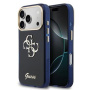 Guess IML 4G Script Metal Logo kryt pre iPhone 17 Pro - tmavomodrý