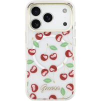 Guess IML Glitter Cherry kryt s MagSafe pre iPhone 17 Pro - čerešne