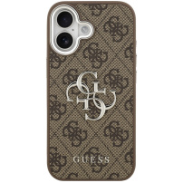 Guess 4G Silver Metal Logo kryt pre iPhone 17 - hnedý
