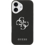 Guess Grained 4G Metal Logo kryt pre iPhone 17 - čierny