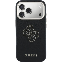 Guess Resin Logo kryt pre iPhone 17 Pro Max - čierny