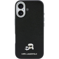 Karl Lagerfeld Karl and Choupette Heads Pins kryt z PU kože s MagSafe pre iPhone 17 - čierny