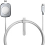 Nomad Universal 2v1 univerzálny opletený nabíjací kábel - USB-C na magnetický puk / USB-C - 1,5 m - biely