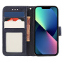 Flipové púzdro so vzorom čipky pre iPhone 13 mini - tmavomodré