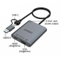 ONTEN M201 3v1 video a audio redukcia - HDMI / VGA / 3,5 mm jack na USB-C / USB-A - sivá