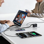 USAMS CC334 GaN univerzálny cestovný adaptér s portmi 3x USB-C / USB-A a výsuvnými zástrčkami - 100 - čierny