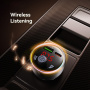 USAMS CC328 Bluetooth FM transmitter do auta s portmi USB-C / USB-A - 30W - tmavo sivý