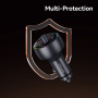 USAMS CC328 Bluetooth FM transmitter do auta s portmi USB-C / USB-A - 30W - tmavo sivý