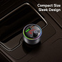 USAMS CC328 Bluetooth FM transmitter do auta s portmi USB-C / USB-A - 30W - tmavo sivý