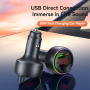 USAMS CC328 Bluetooth FM transmitter do auta s portmi USB-C / USB-A - 30W - tmavo sivý