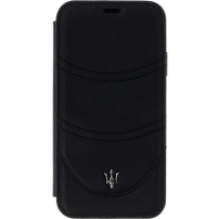 Maserati Granlusso flipové puzdro pre iPhone X/XS – čierne
