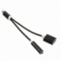 2v1 redukcia lightning na 3,5 mm jack + nabíjací port pre Apple iPhone / iPad - čierna