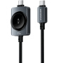 ESSAGER 2v1 univerzálny opletaný nabíjací kábel - USB-C na magnetický puk / USB-C - 1 m - čierny