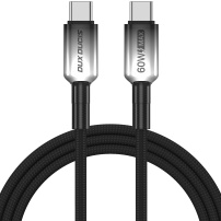 DUX DUCIS WLCM Series opletený nabíjací a dátový kábel - USB-C na USB-C - 1 m - čierny