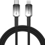 DUX DUCIS WLCM Series opletaný nabíjací a dátový kábel - USB-C na Lightning - 1 m - čierny