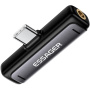 ESSAGER 2v1 audio a nabíjacia redukcia - 3,5 mm jack / USB-C na USB-C - sivá