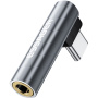 ESSAGER audio redukcia - 3,5 mm jack na USB-C - sivá