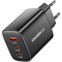 ESSAGER RC65WCF GaN rýchlonabíjací adaptér s portmi 2x USB-C / USB-A - 65W - čierny