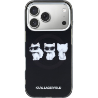 Karl Lagerfeld IML Choupette Trio Watercolor kryt s MagSafe pre iPhone 17 Pro - čierny