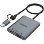 ONTEN M201 3v1 video a audio redukcia - HDMI / VGA / 3,5 mm jack na USB-C / USB-A - sivá