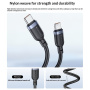 Yesido CA205 naťahovací nabíjací a dátový kábel - USB-C na USB-C - 1,2 m - čierny
