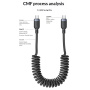 Yesido CA205 naťahovací nabíjací a dátový kábel - USB-C na USB-C - 1,2 m - čierny