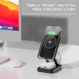 JJT-C42 3v1 skladací magnetický bezdrôtový stojan pre iPhone / Apple Watch / AirPods - 15W - strieborný
